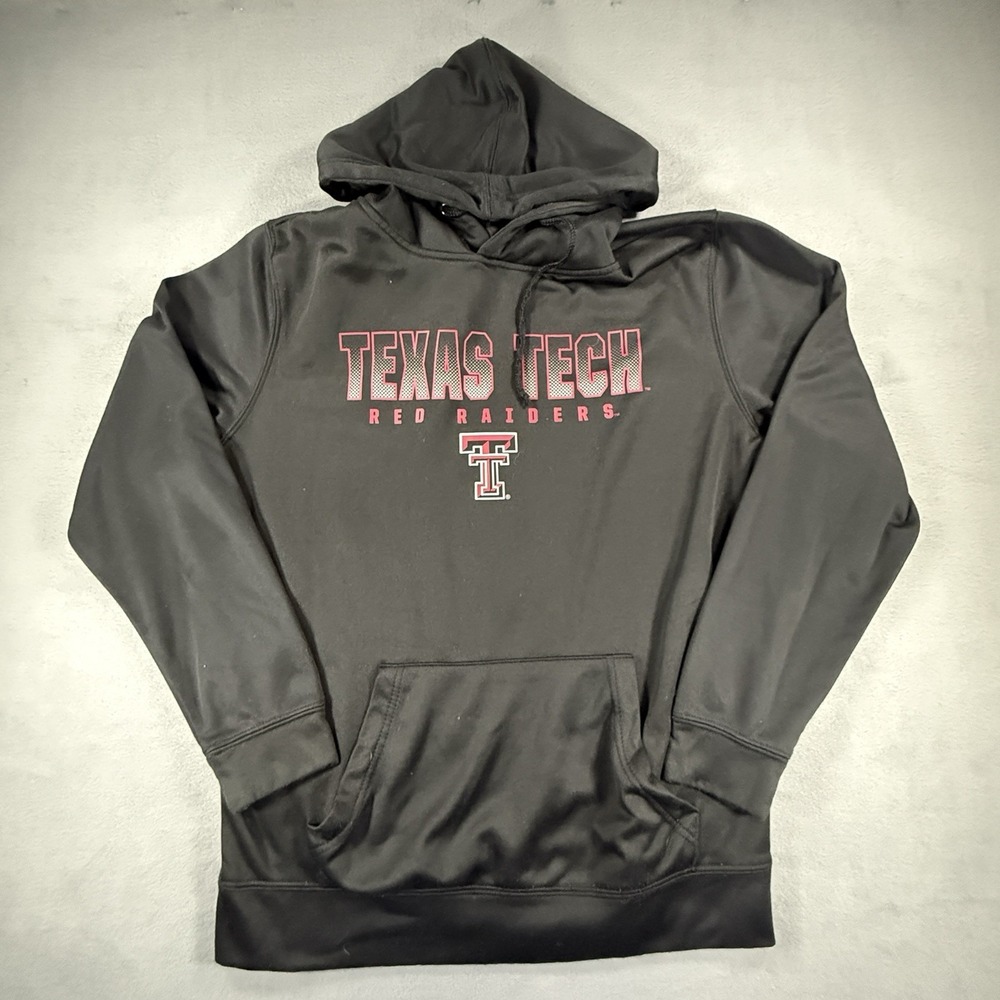 Texas Tech Colosseum Hoodie Mens Large Black Drawstring‎ Embroidery Long Sleeve